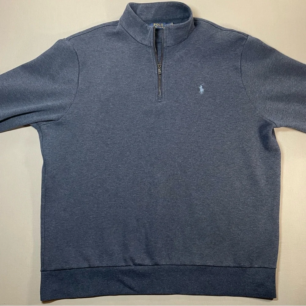 Polo Ralph Lauren Quarter Zip Cotton-Blend Pullover Sweater - Mens XXL